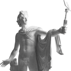 apollo statue with selfie stick